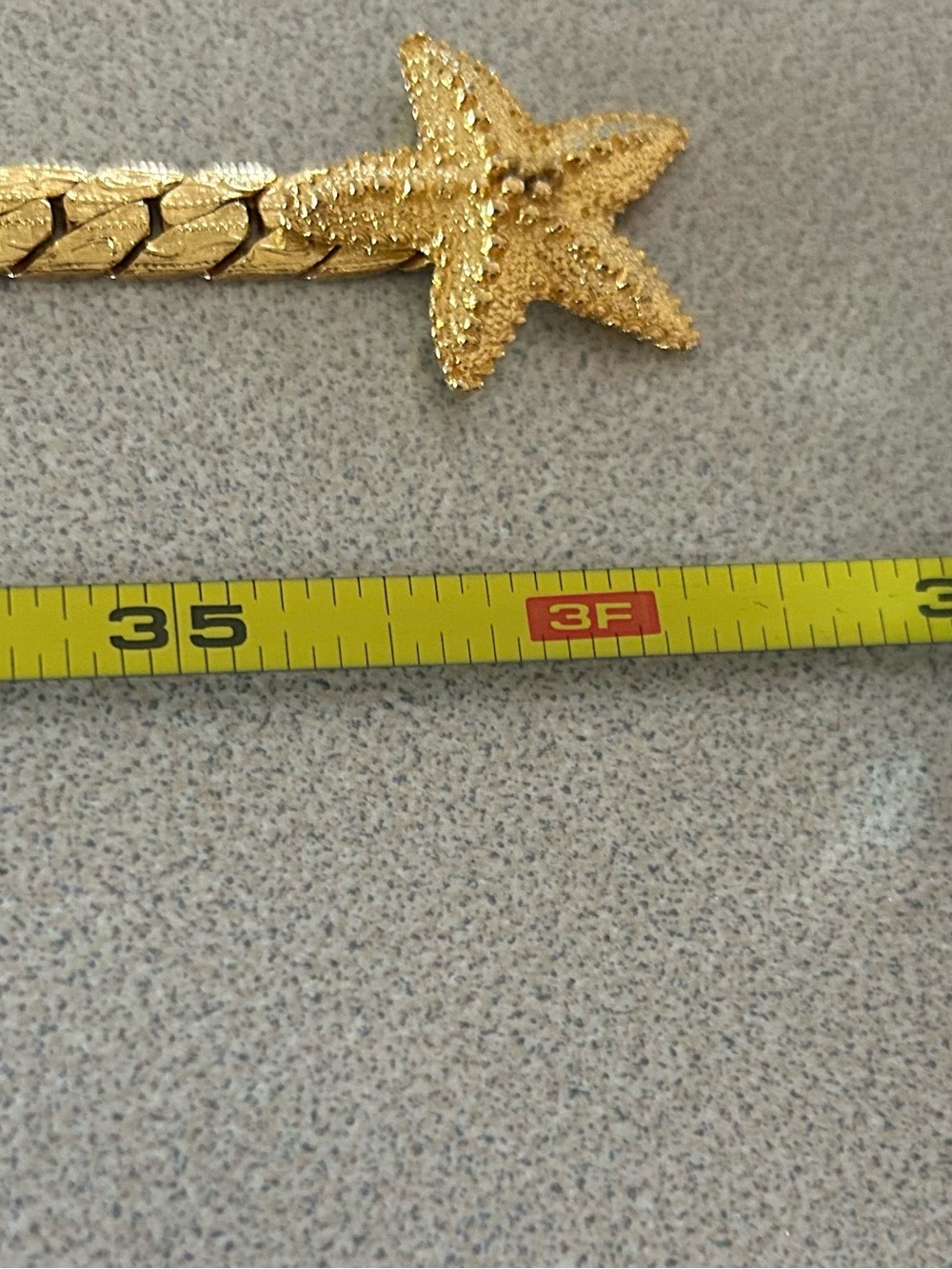 Vintage Gold Tone Starfish Herringbone Chain Belt - Picture 5 of 5